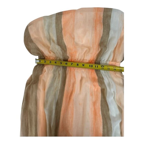 Chico’s Watercolor Coral Striped Flowy Maxi Dress Sz3=16 Beach Vacation Romantic - Picture 11 of 11